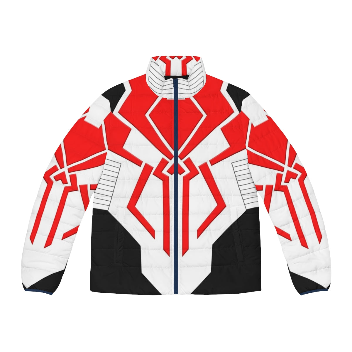 Marvel-inspired puffer jacket featuring Spider-Man 2099 design