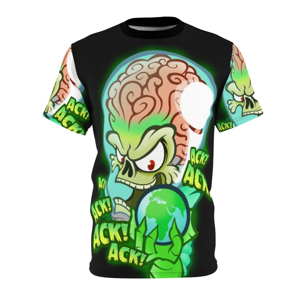 Retro-inspired t-shirt design featuring martian aliens from the classic sci-fi movie "Mars Attacks"