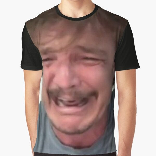 Pedro Pascal Crying Meme Graphic T-Shirt