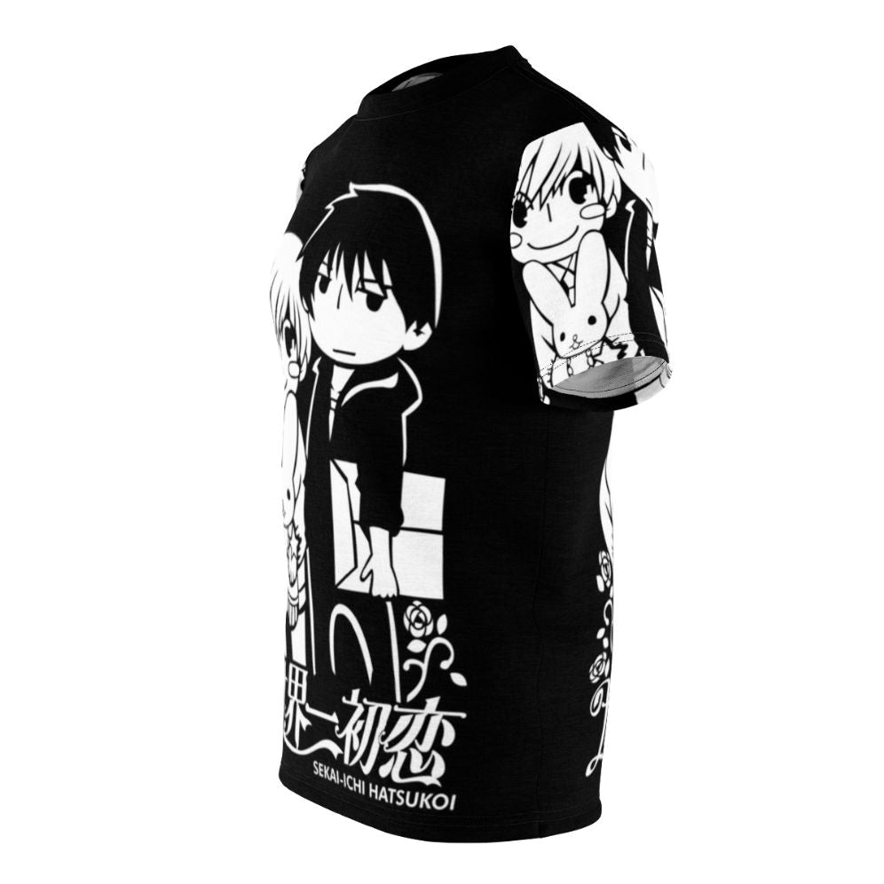 Sekai Ichi Hatsukoi inspired anime t-shirt featuring characters Ritsu Onodera and Masamune Takano - men left