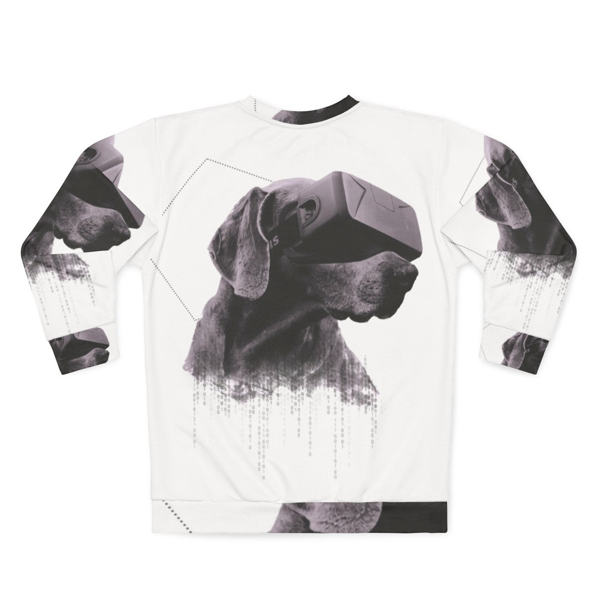 Virtual reality dog sweatshirt with surreal, double exposure design - Back