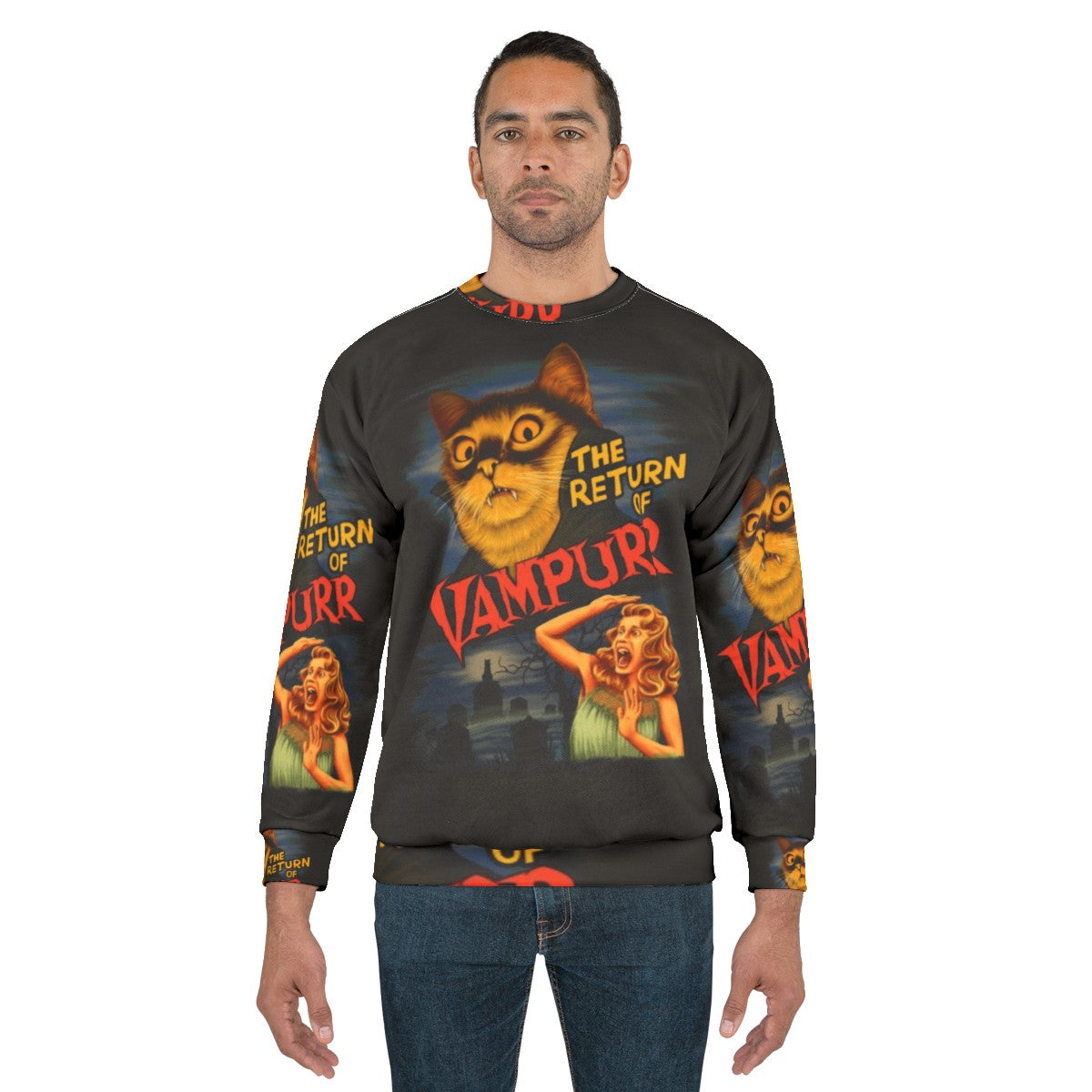 Vampire Cat T-Shirt Sweatshirt - men