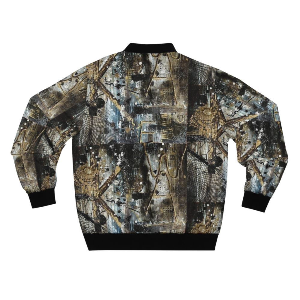 Abstract 'Wake Up' Bomber Jacket - Back