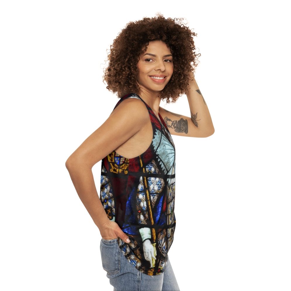 Queen Elizabeth I Stained Glass Unisex Tank Top - women side