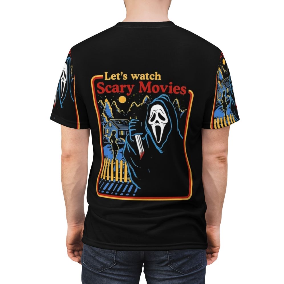 Spooky Halloween horror fan t-shirt with graphic design - men back