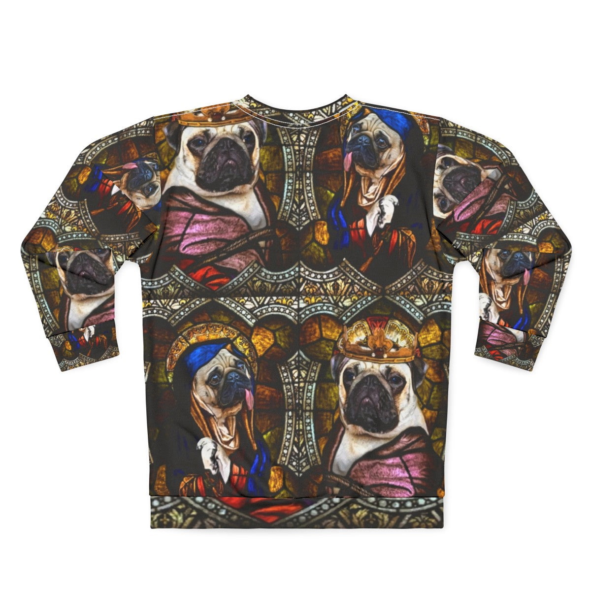 Stained Glass Pug Sweatshirt - Back