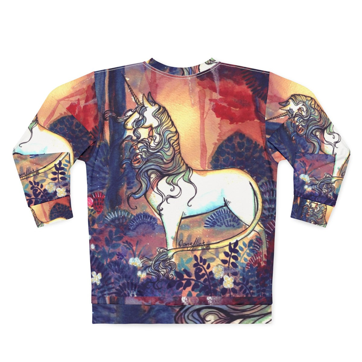 Watercolor The Last Unicorn Sweatshirt - Back