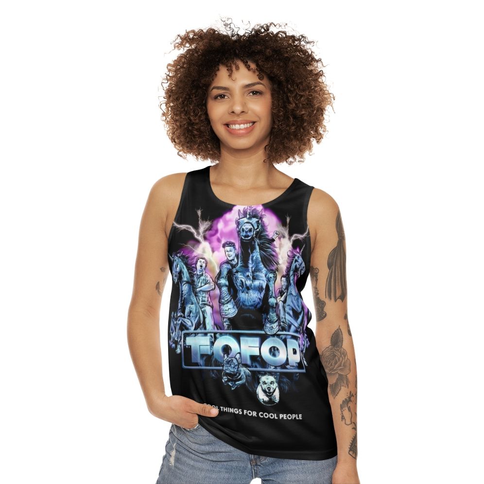 Podcast Fan Unisex Tank Top featuring Tofop Fofop Cool Things design - women