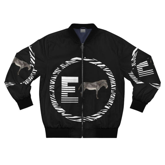 E Zebra Bomber Jacket with Stylish Zebra Print Design