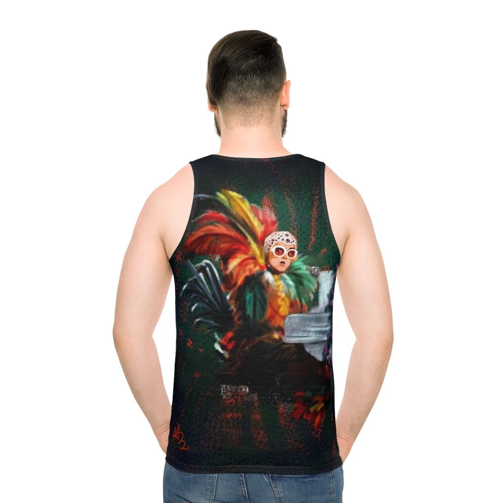 Elton John Unisex 70s Glam Rock Tank Top - men back