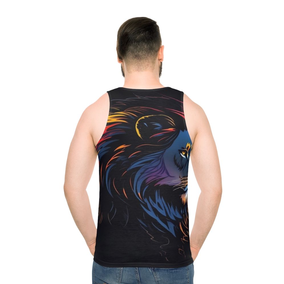 Unisex tank top with iconic lion print - men back