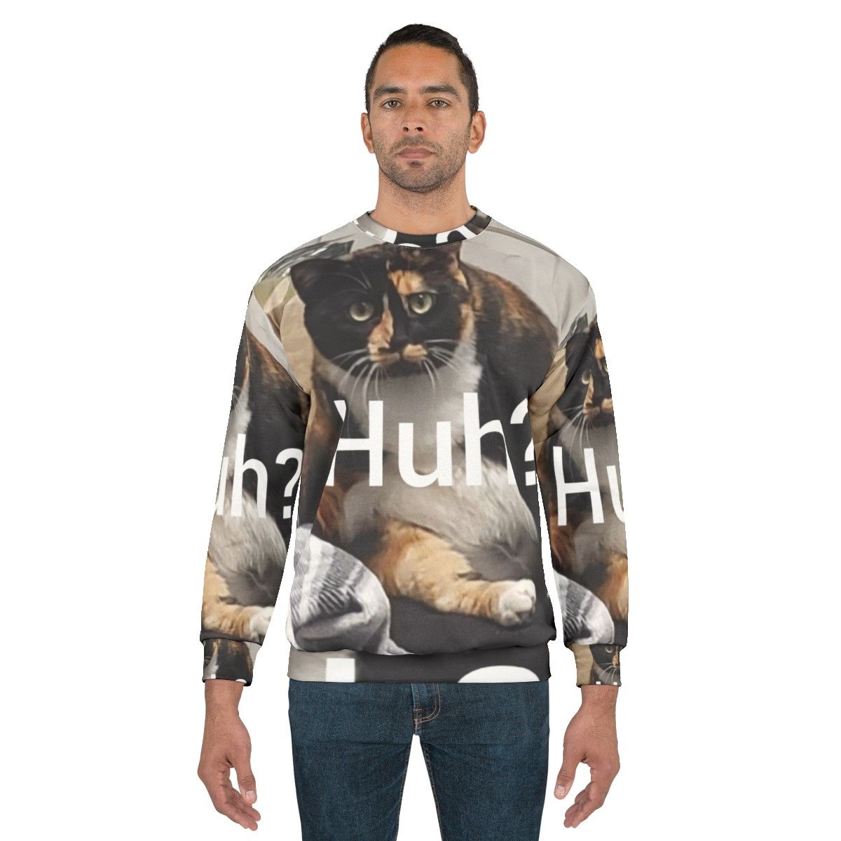 Funny Huh Cat Meme Sweatshirt - men