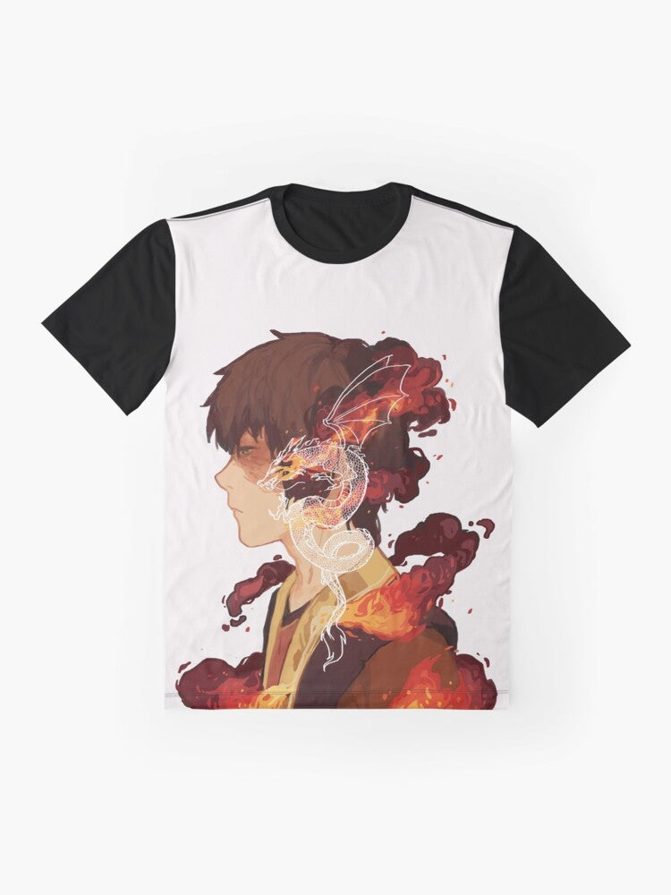 Zuko Graphic T-Shirt - Avatar The Last Airbender Firebender Dragon Design - Flat lay