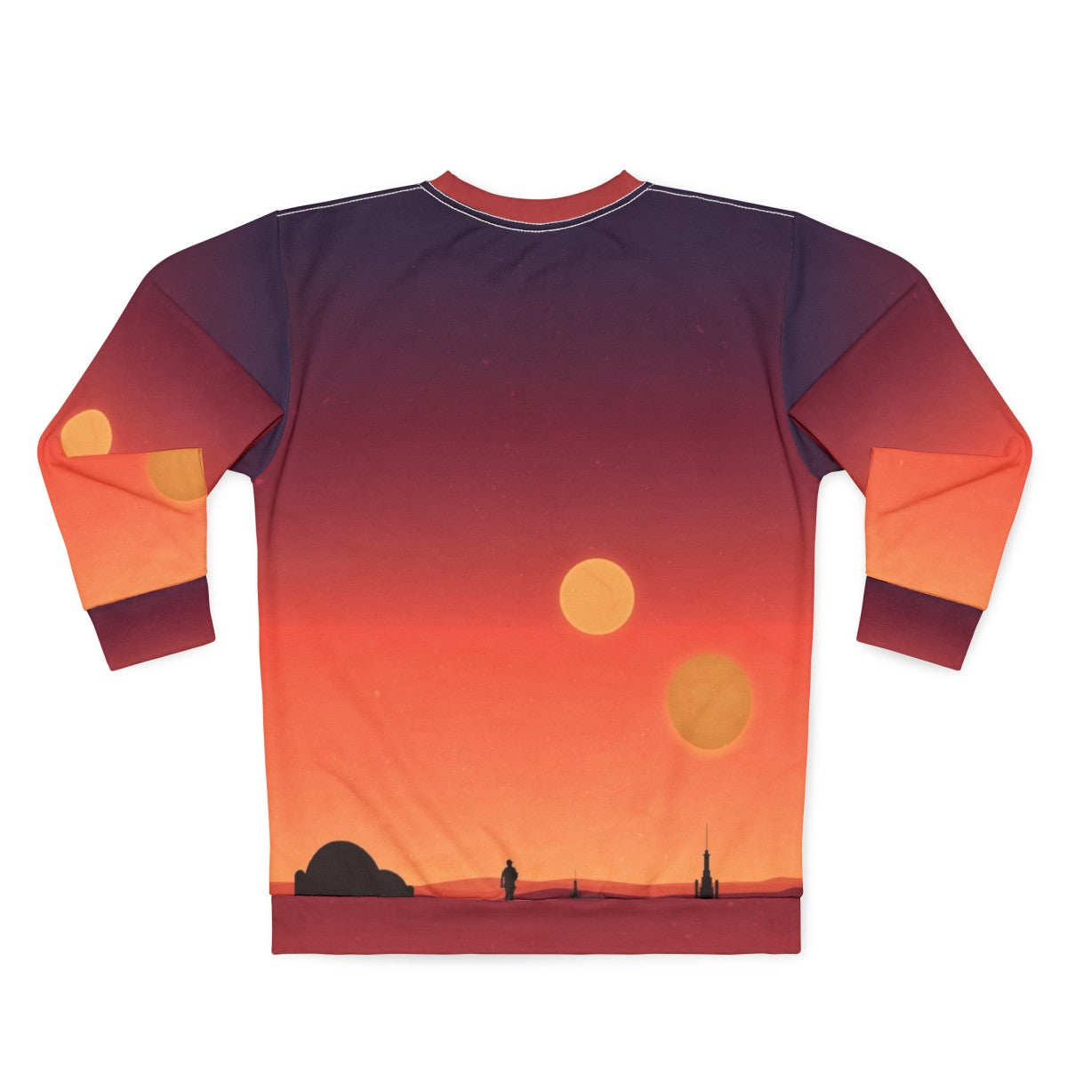 Tatooine Star Wars Sweatshirt with Dual Suns Gradient Design - Back