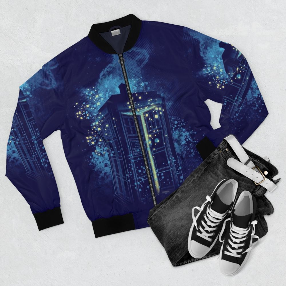 Doctor Who Regeneration Is Coming Bomber Jacket - Flat lay