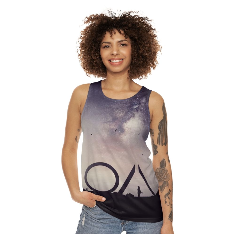 The Oa Unisex Tank Top featuring the 5 movements - women