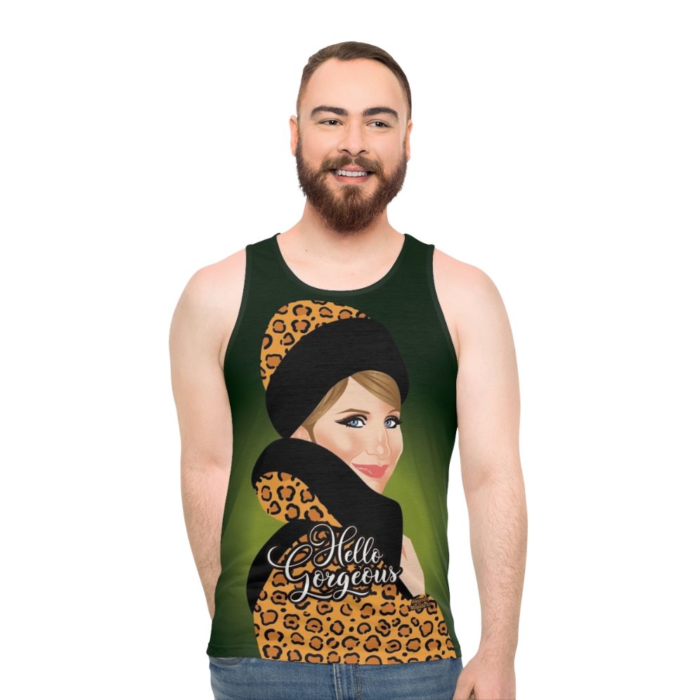 Leopard print unisex tank top - men