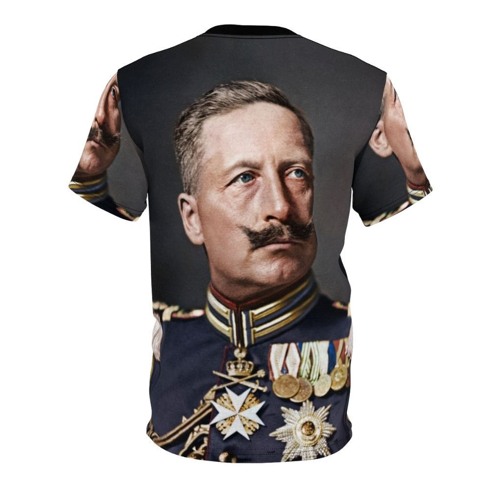 Vintage-style t-shirt with a colorized portrait of Kaiser Wilhelm II, the last emperor of Germany - Back