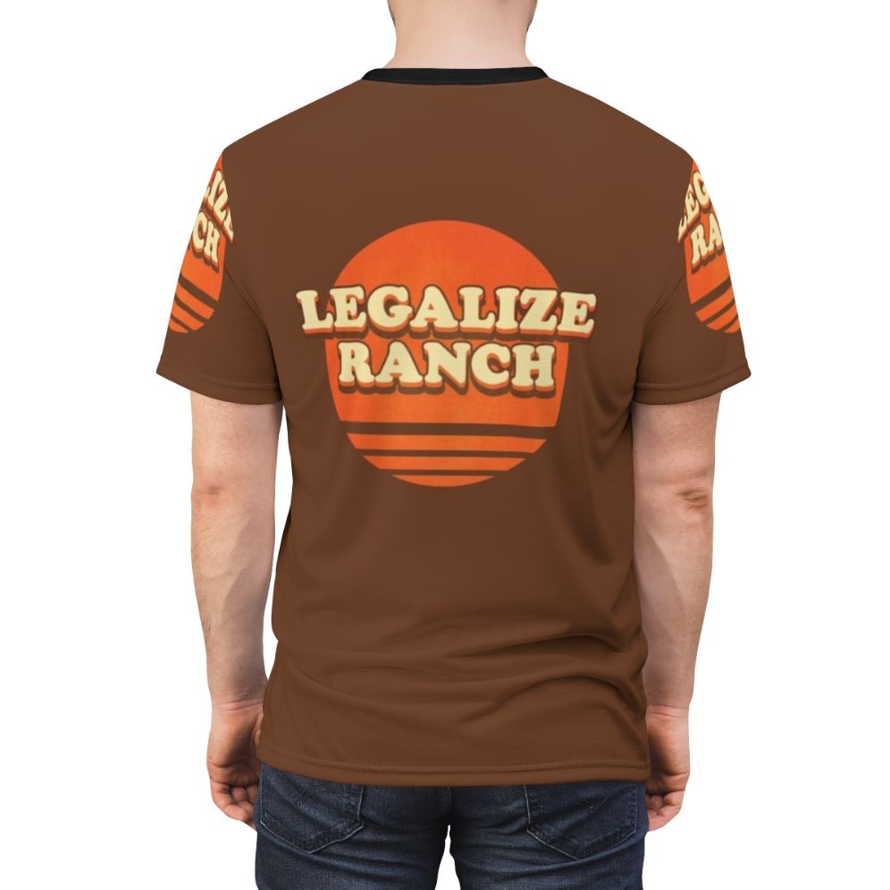 Legalize Ranch Inspired T-shirt Featuring The Eric Andre Show Logo and Graphics - men back