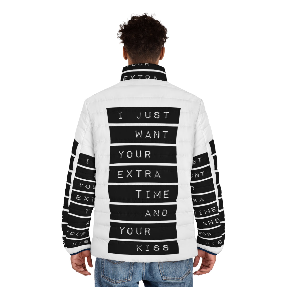 Puffer jacket inspired by 80s and 90s music and fashion - men back