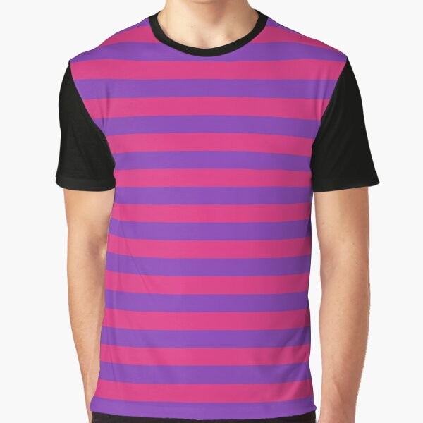 Pink and purple striped graphic t-shirt for girls