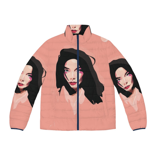 Bjork Inspired Pink Puffer Jacket - Cozy Icelandic Outerwear for Music Artists and Fans