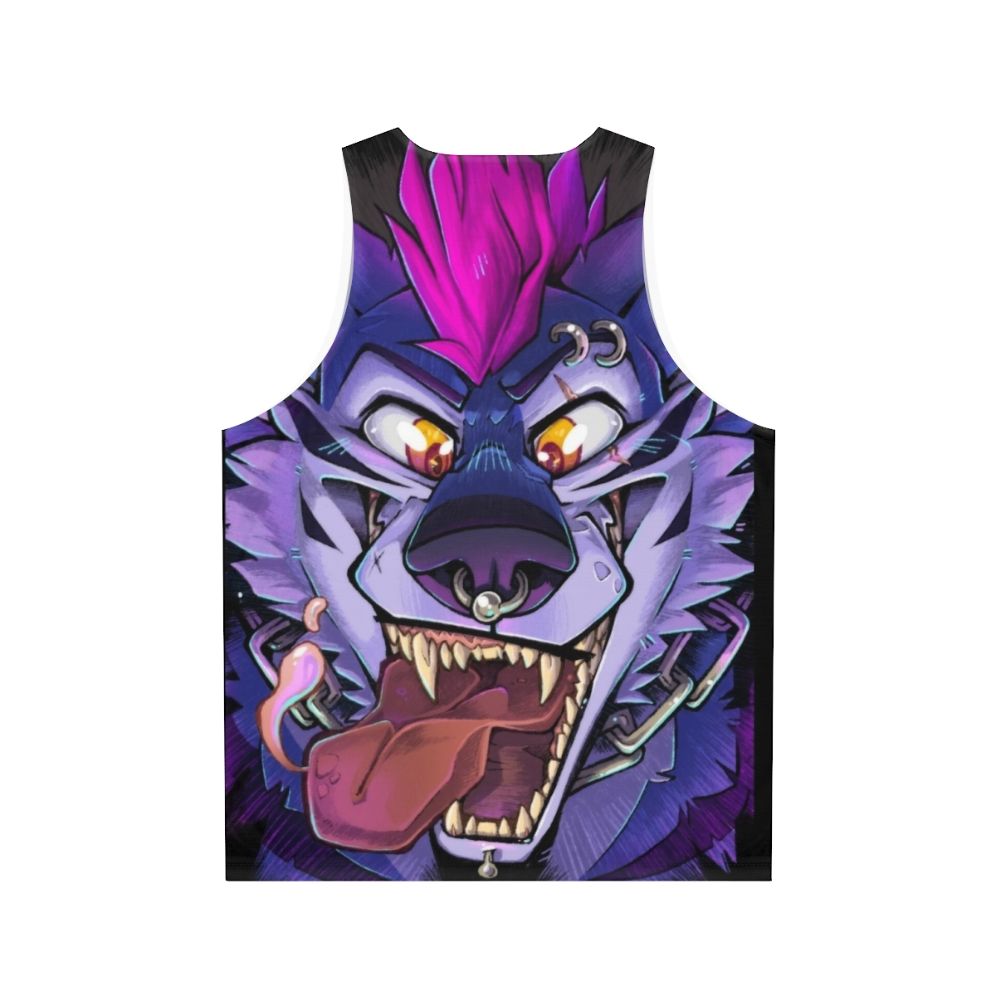 Unisex Punk Furry Wolf Teeth Maw Tank Top - Back