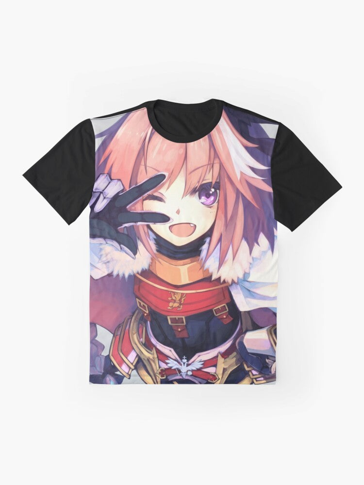 Astolfo from the Fate series anime on a graphic t-shirt - Flat lay