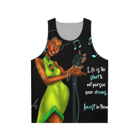 Inspirational unisex tank top with "A Life Of Dreams" quote