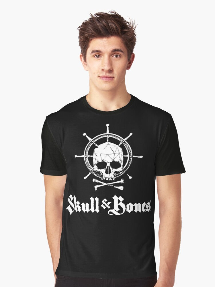 Skull & Bones custom logo graphic t-shirt with a skull and bones design - Men