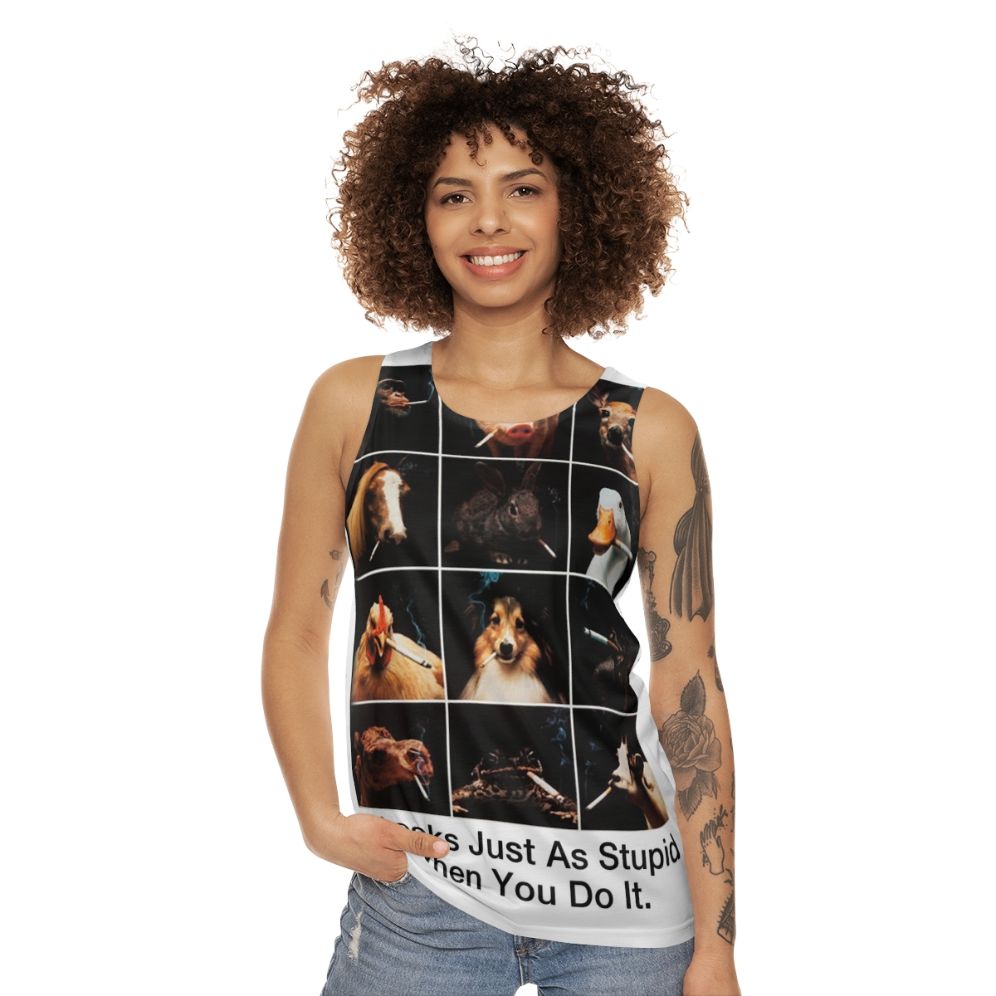 Anti-Smoking Animals Unisex Tank Top - women