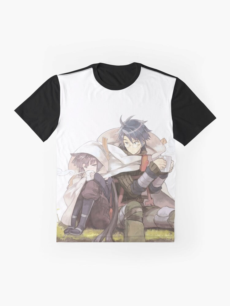 Log Horizon Anime Graphic T-Shirt with Characters - Flat lay