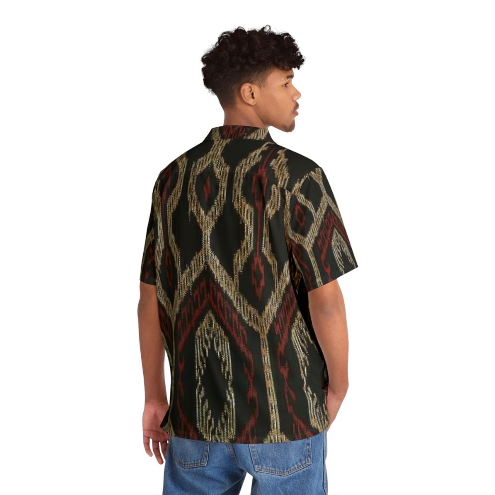 Ethnic Design Hawaiian Shirt with Mountain Scenery and Cultural Patterns - People Back