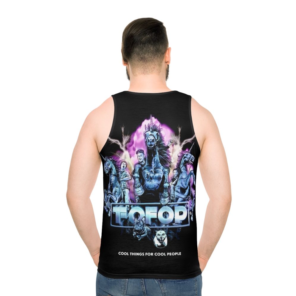 Podcast Fan Unisex Tank Top featuring Tofop Fofop Cool Things design - men back