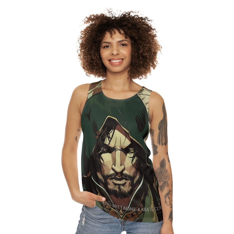 Castlevania inspired unisex tank top featuring Mojenn fan art - women