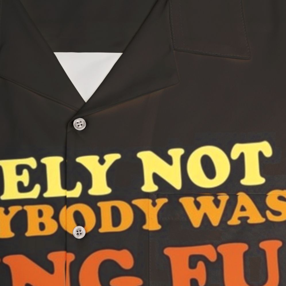 Vintage-inspired "Surely Not Everybody Was Kung Fu Fighting" Hawaiian Shirt - Detail