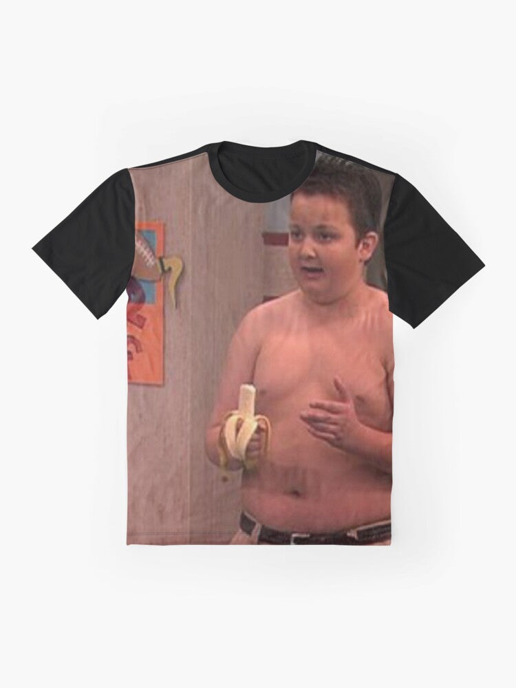 Gibby from iCarly graphic t-shirt design featuring the popular character - Flat lay