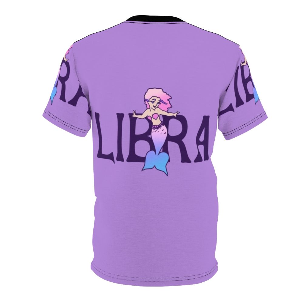 Libra mermaid illustration on a pink t-shirt - Back