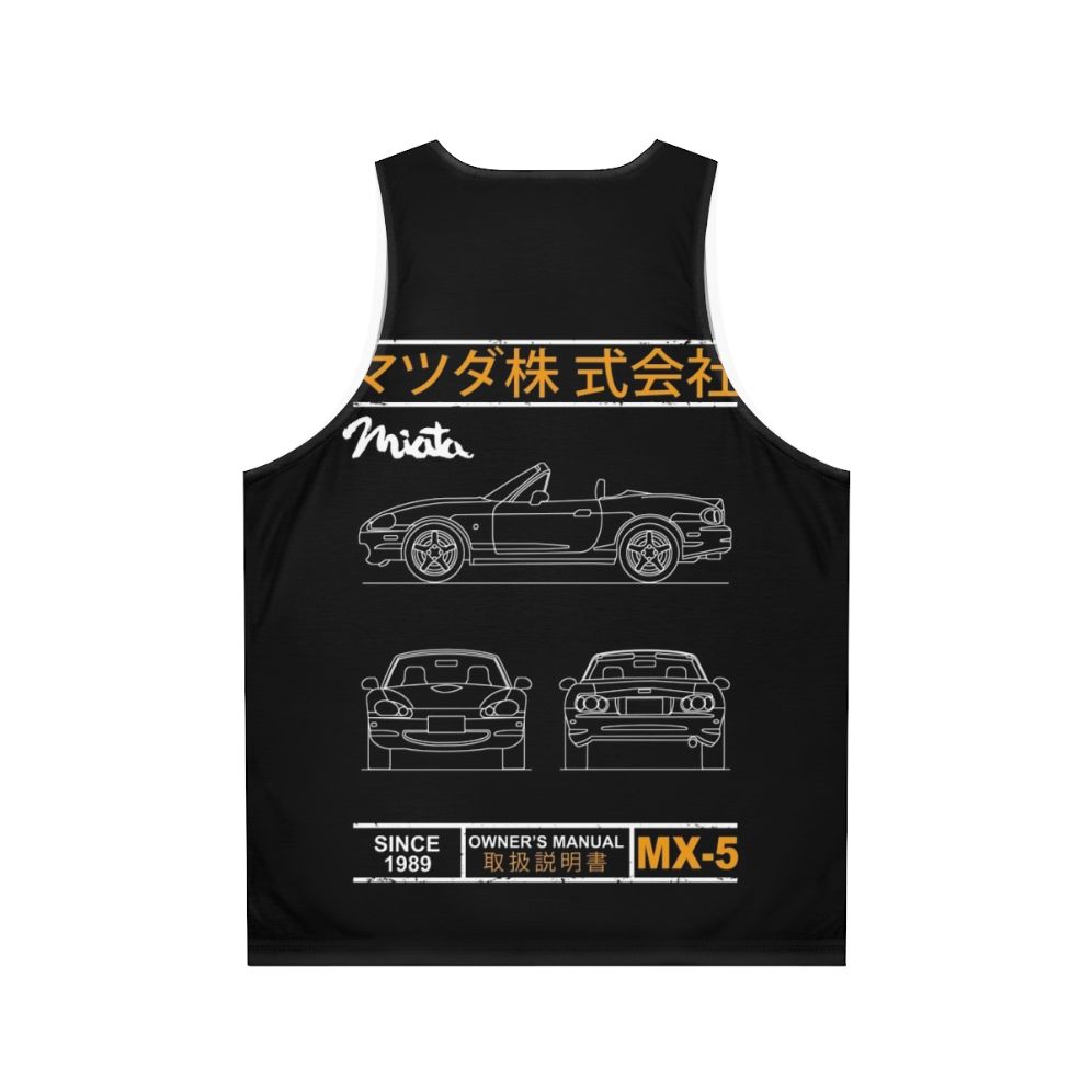 Blueprint Design Unisex Miata MX5 Tank Top - Back