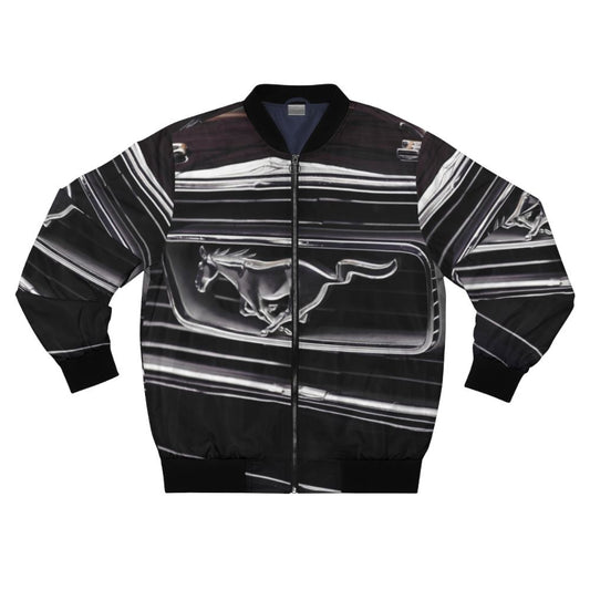 Ford Mustang Bomber Jacket featuring the classic Mustang logo, a symbol of American muscle car heritage.