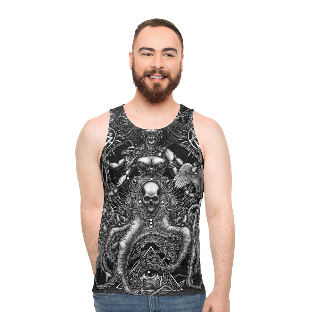 Unisex tank top with gothic, occult, and supernatural design - men