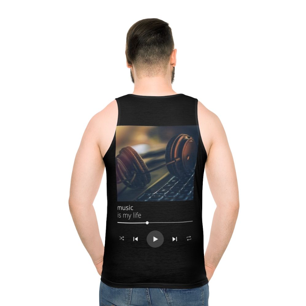 Unisex music lover tank top - men back