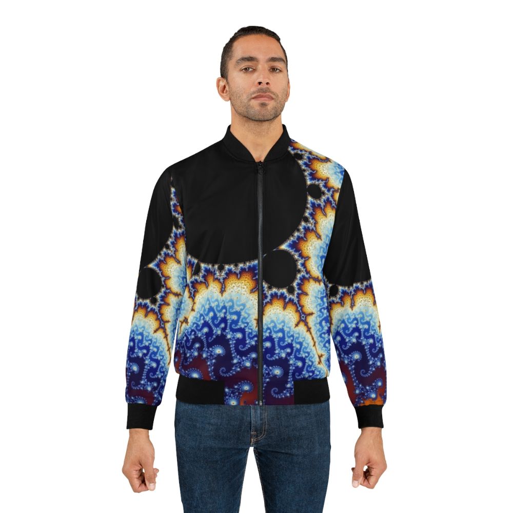 Colorful Mandelbrot set fractal pattern on a bomber jacket - Lifestyle