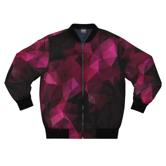 Vibrant abstract geometric pattern bomber jacket