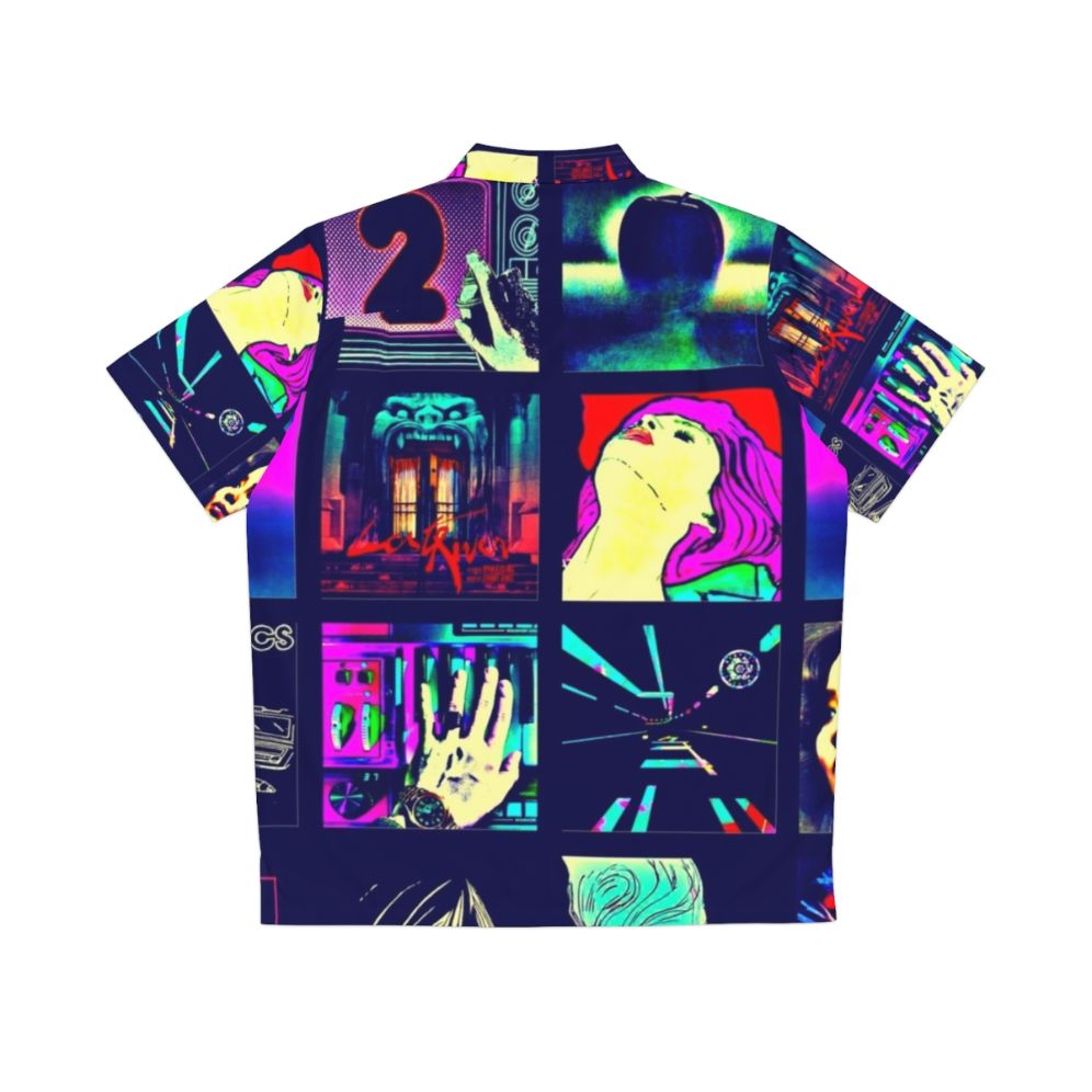 Candy V Chromatics Hawaiian Shirt with Pop Synth and Electro Dance Motifs - Back