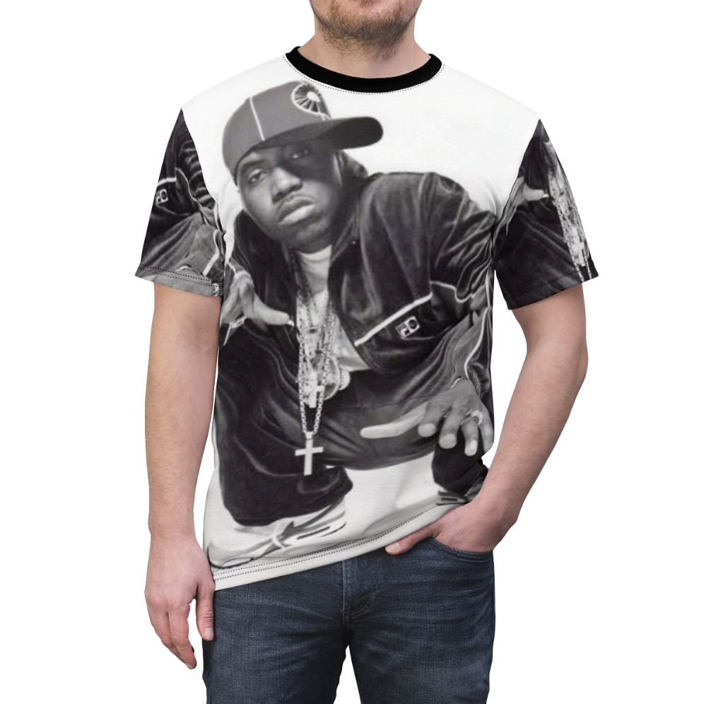 Nas inspired photoshoot graphic tee, featuring artistic imagery of the acclaimed rapper - men front