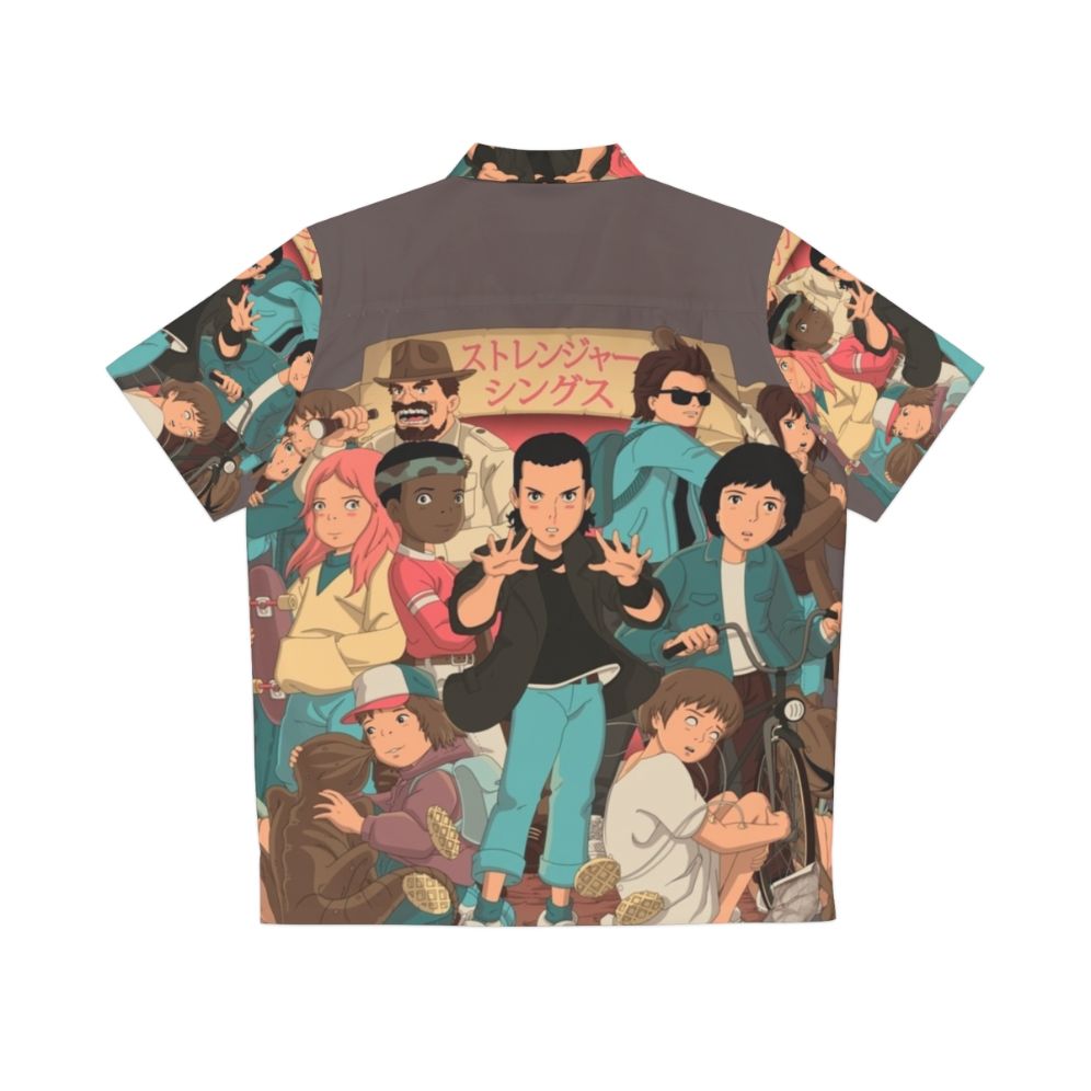 Stranger Anime 2 Hawaiian Shirt with Demogorgon, Eleven, and Dustin - Back