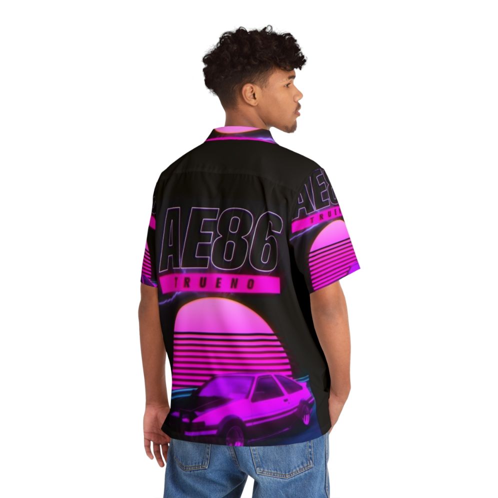 Retro Synthwave Ae86 Hawaiian Shirt - People Back