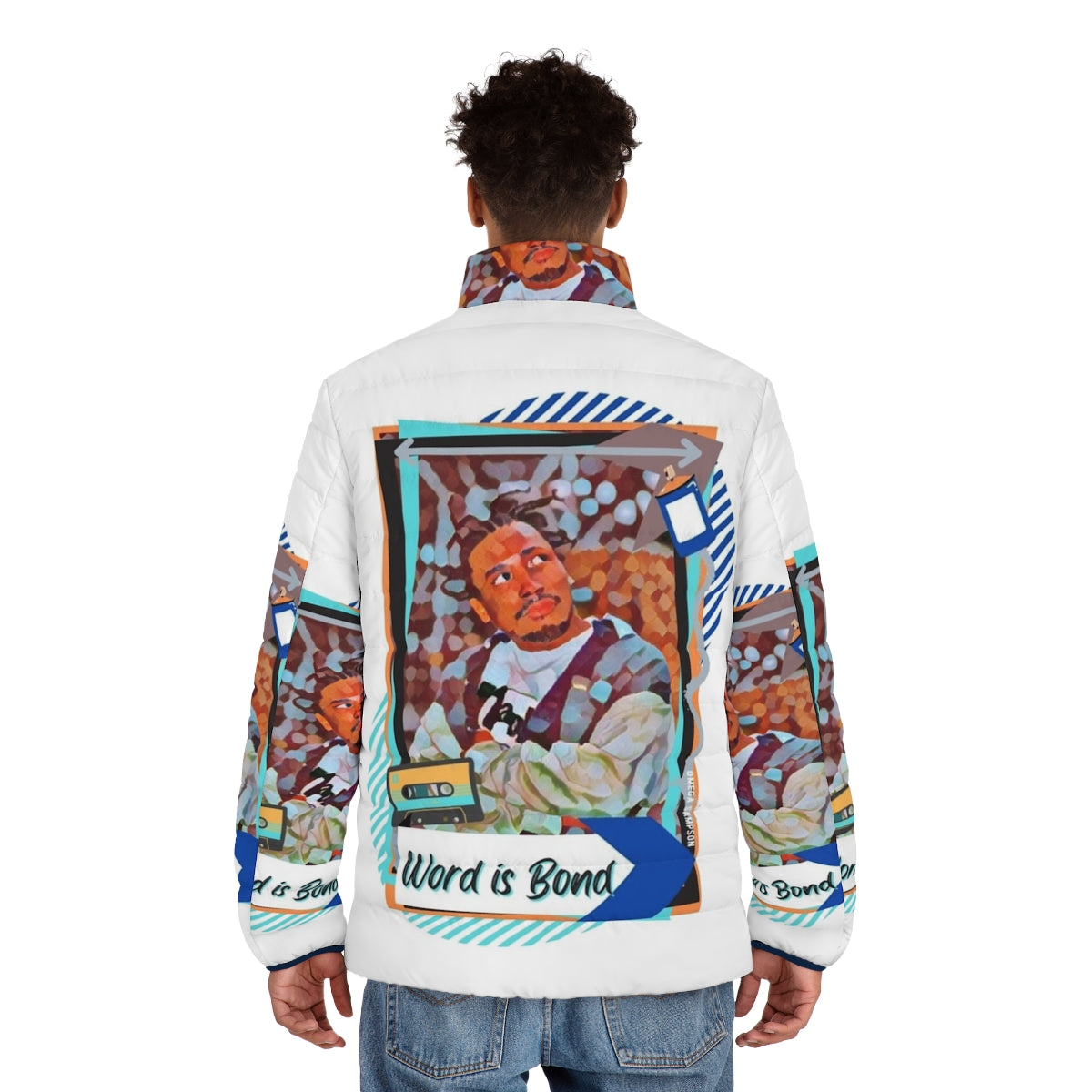 ODB Word Is Bond 90s Puffer Jacket featuring Ol' Dirty Bastard design - men back