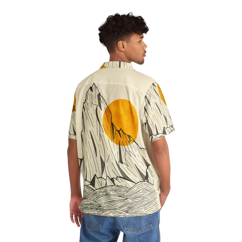 Vibrant Sun Cliffs Hawaiian Shirt with abstract nature and beach design - People Back